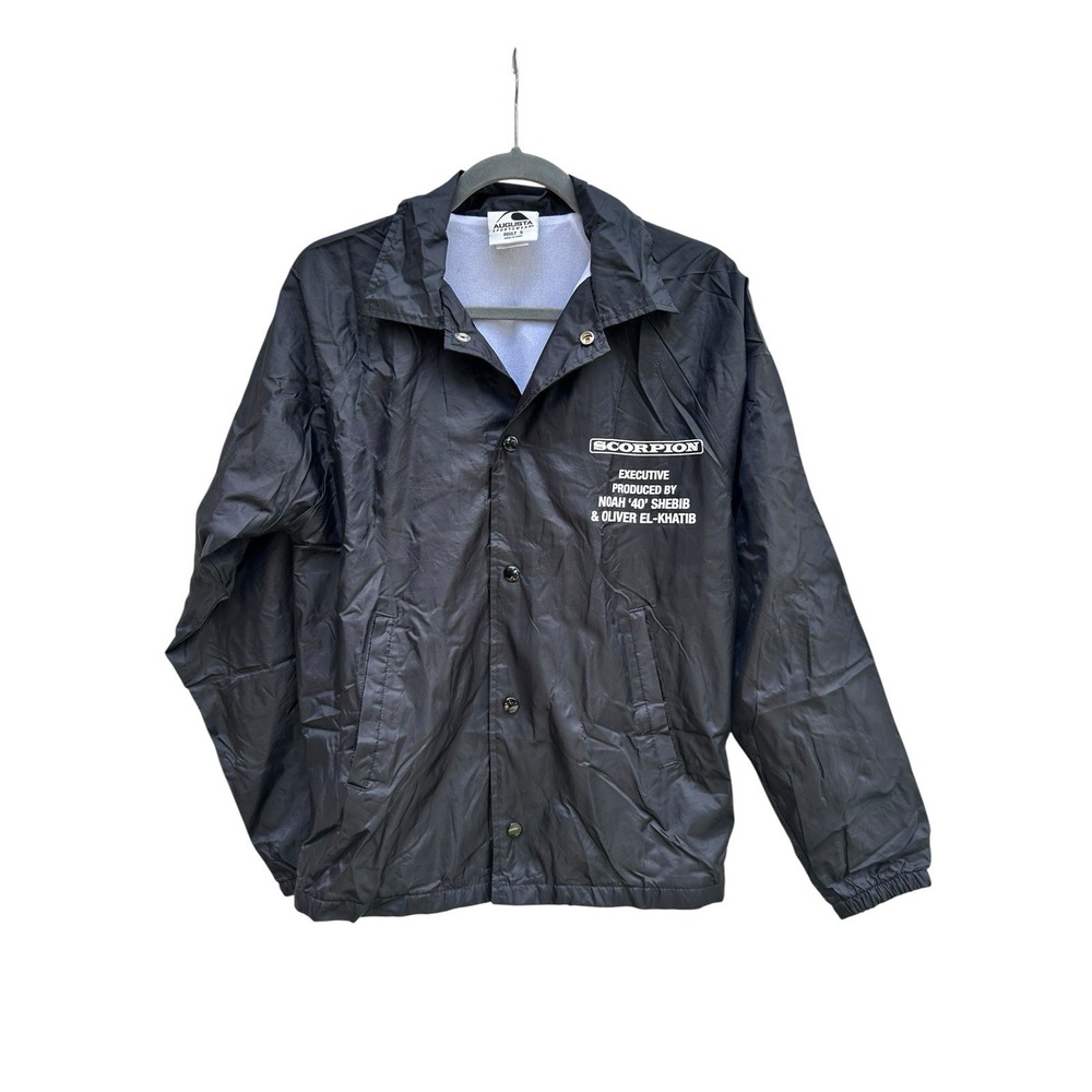 Drake Scorpion Tour 2018 Promo OVO Rap Black Nylon Coach Jacket Mens Small - Picture 2 of 8